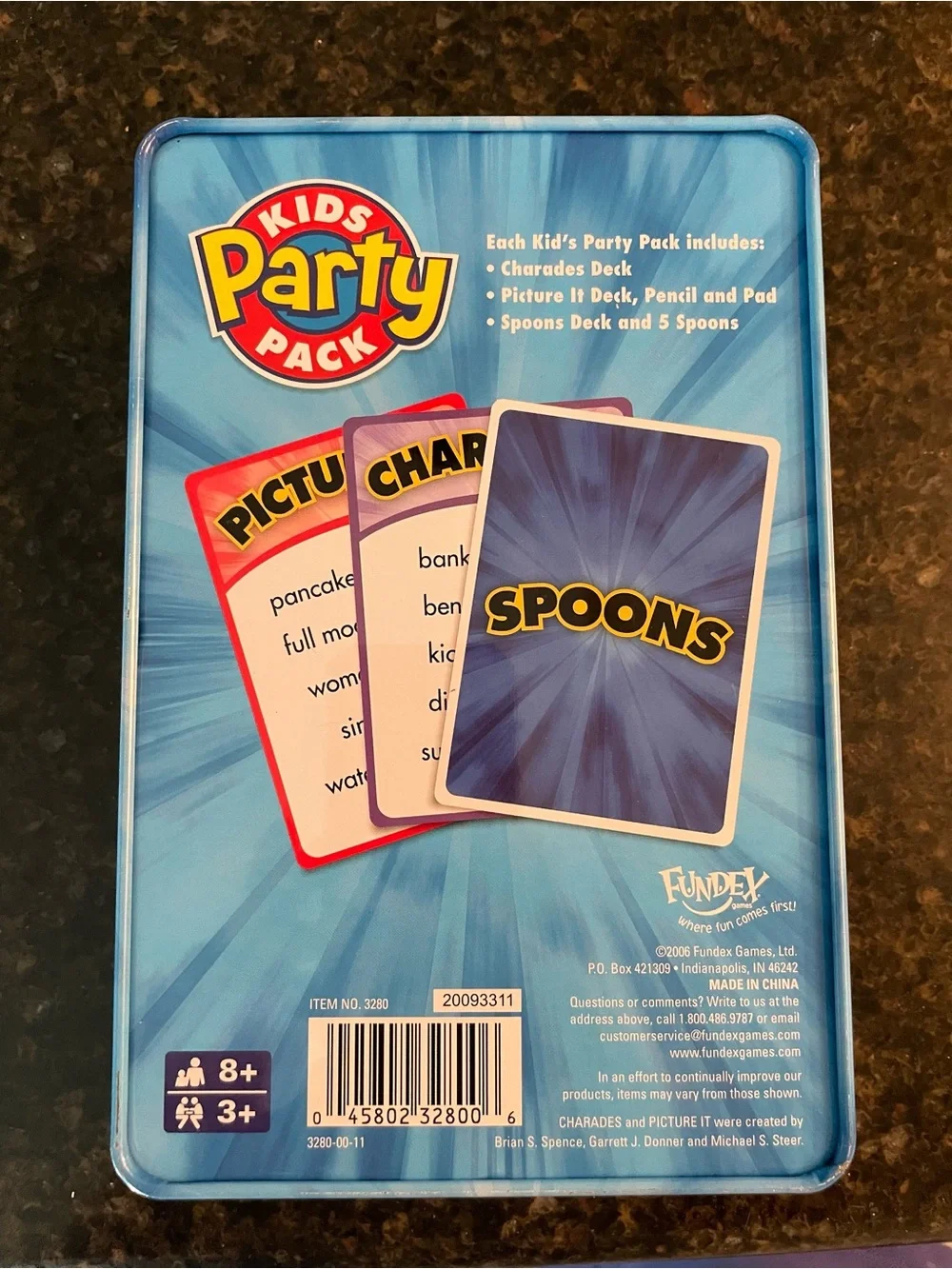 Kids Party Pack 3in1, Spoons, Charades, & Picture It